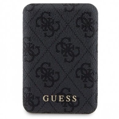 Guess 4G Metal Logo Dėklas set iPhone 15 + 5000mAh MagSafe power bank - Juodas 7