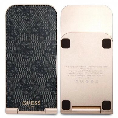 Guess 4G Pattern MagSafe foldable 2in1 15W inductive Įkroviklis  - Juodas 3