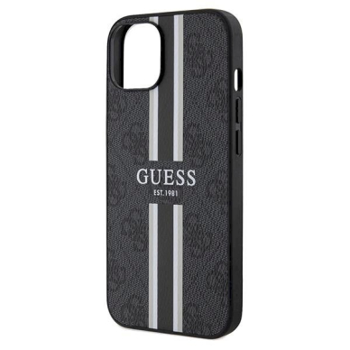 Originalus Guess dėklas 4G Printed Stripes MagSafeiPhone 15/14/13 - Juodas 5