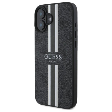 Dėklas Guess 4G Printed Stripes MagSafe  iPhone 16 - Juodas 1