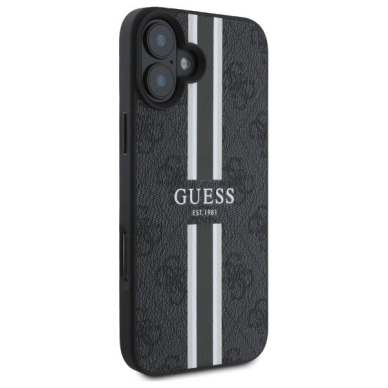 Dėklas Guess 4G Printed Stripes MagSafe  iPhone 16 - Juodas 3