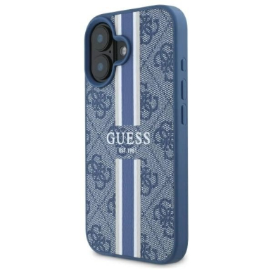 Dėklas Guess 4G Printed Stripes MagSafe  iPhone 16 - Mėlynas 1