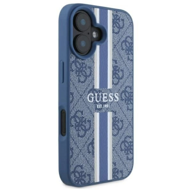 Dėklas Guess 4G Printed Stripes MagSafe  iPhone 16 - Mėlynas 3