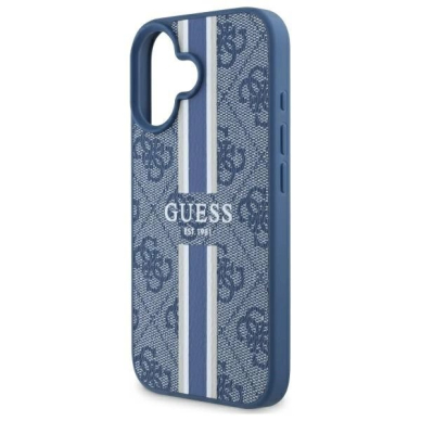 Dėklas Guess 4G Printed Stripes MagSafe  iPhone 16 - Mėlynas 5