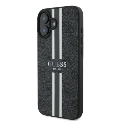 Guess 4G Printed Stripes MagSafe Dėklas iPhone 16 Plus - juodas 1