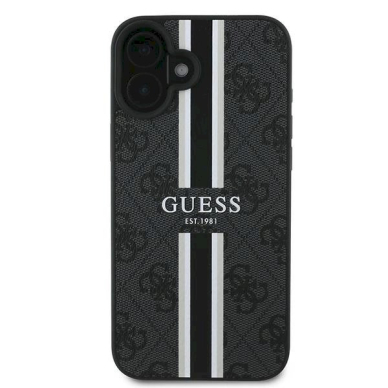 Guess 4G Printed Stripes MagSafe Dėklas iPhone 16 Plus - juodas 2