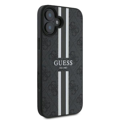 Guess 4G Printed Stripes MagSafe Dėklas iPhone 16 Plus - juodas 3