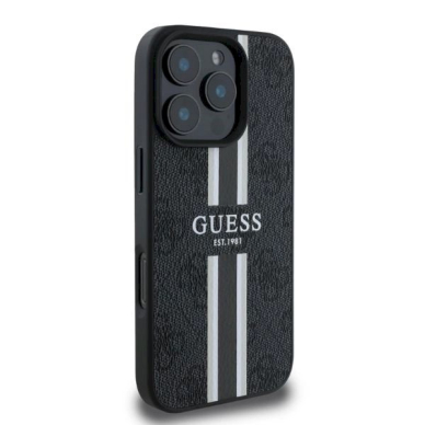 Guess 4G Printed Stripes MagSafe Dėklas iPhone 16 Pro - juodas 3