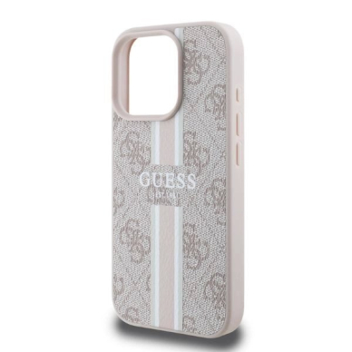 Guess 4G Printed Stripes MagSafe Dėklas iPhone 16 Pro Max - Rožinis 2