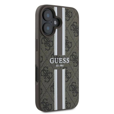 Guess 4G Printed Stripes MagSafe iPhone 16 Plus Dėklas - rudas 3