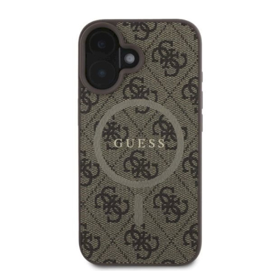 Guess 4G Ring Classic Logo MagSafe iPhone 16 Dėklas - rudas 2