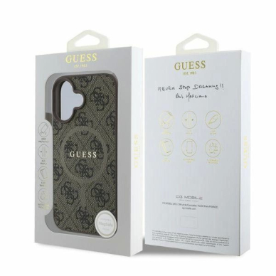 Guess 4G Ring Classic Logo MagSafe iPhone 16 Dėklas - rudas 3