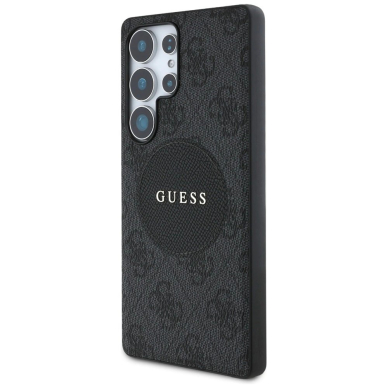 Guess 4G Round Patch Classic Logo MagSafe Dėklas Samsung Galaxy S25 Ultra Juodas 1