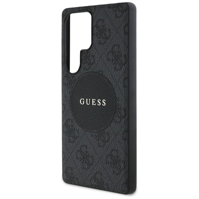 Guess 4G Round Patch Classic Logo MagSafe Dėklas Samsung Galaxy S25 Ultra Juodas 5