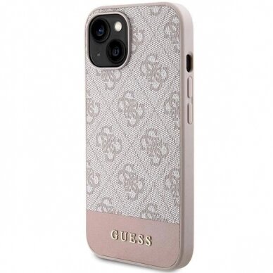 Dėklas Guess 4G Stripe Collection case for iPhone 15 / 14 / 13 - Rožinis 1