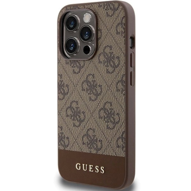 Originalus Guess dėklas 4G Stripe CollectioniPhone 15 Pro - Rudas 1