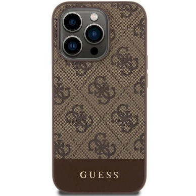 Originalus Guess dėklas 4G Stripe CollectioniPhone 15 Pro - Rudas 2