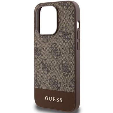 Originalus Guess dėklas 4G Stripe CollectioniPhone 15 Pro - Rudas 5