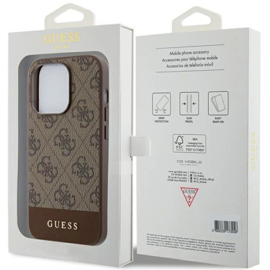 Originalus Guess dėklas 4G Stripe CollectioniPhone 15 Pro Max - Rudas 7