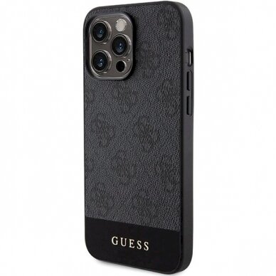 Originalus Guess dėklas 4G Stripe CollectioniPhone 15 Pro Max - Pilkas 1