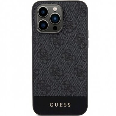 Originalus Guess dėklas 4G Stripe CollectioniPhone 15 Pro Max - Pilkas 2