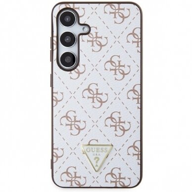 Originalus Guess dėklas 4G TriangleSamsung Galaxy S24 - Baltas 2