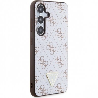 Originalus Guess dėklas 4G TriangleSamsung Galaxy S24 - Baltas 3