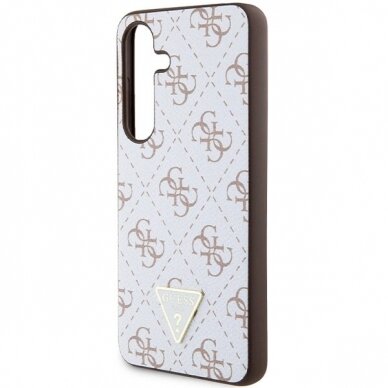 Originalus Guess dėklas 4G TriangleSamsung Galaxy S24 - Baltas 5