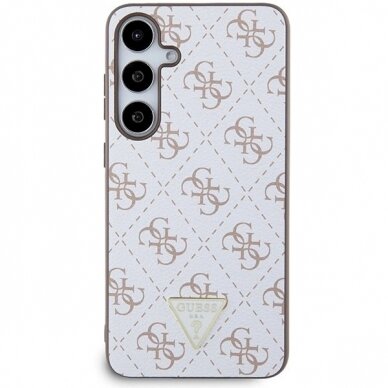 Originalus Guess dėklas 4G TriangleSamsung Galaxy S24+ - Baltas 2