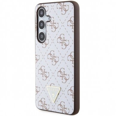 Originalus Guess dėklas 4G TriangleSamsung Galaxy S24 - Baltas 1