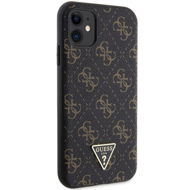 Originalus Guess dėklas 4G Triangle Metal LogoiPhone 11 / XR - Juodas 3