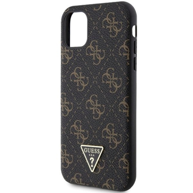 Originalus Guess dėklas 4G Triangle Metal LogoiPhone 11 / XR - Juodas 5