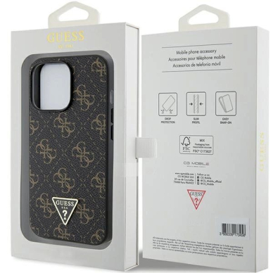 Originalus Guess dėklas 4G Triangle Metal LogoiPhone 13 Pro / iPhone 13 - Juodas 7