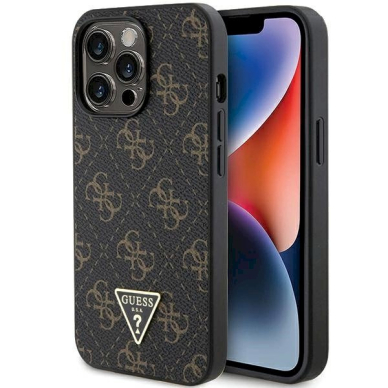 Originalus Guess dėklas 4G Triangle Metal LogoiPhone 13 Pro / iPhone 13 - Juodas