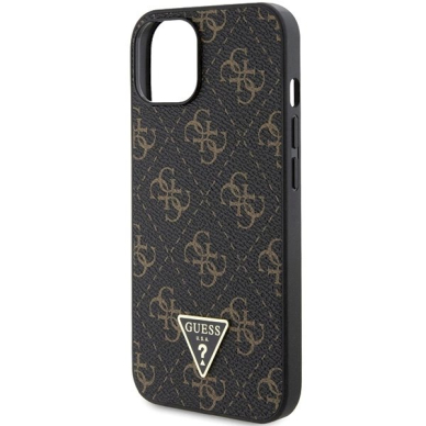 Originalus Guess dėklas 4G Triangle Metal LogoiPhone 15 Plus / 14 Plus - Juodas 5