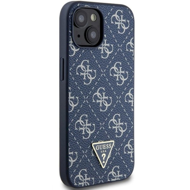 Originalus Guess dėklas 4G Triangle Metal LogoiPhone 15 Plus / 14 Plus - Mėlynas 3