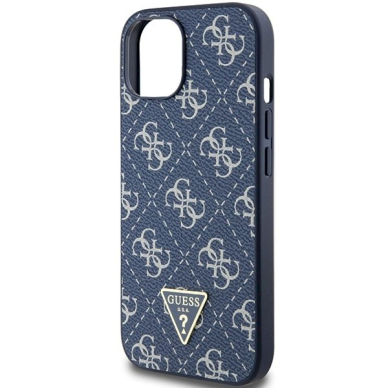 Originalus Guess dėklas 4G Triangle Metal LogoiPhone 15 Plus / 14 Plus - Mėlynas 5