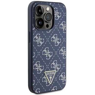 Originalus Guess dėklas 4G Triangle Metal LogoiPhone 15 Pro - Mėlynas 3