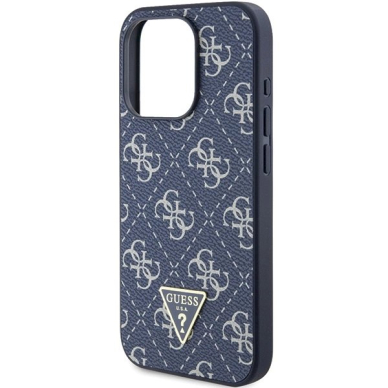 Originalus Guess dėklas 4G Triangle Metal LogoiPhone 15 Pro - Mėlynas 5