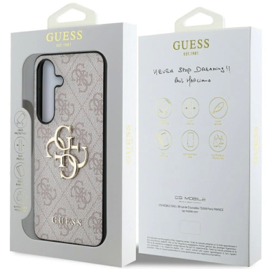 Guess Big 4G Logo Classic Logo Dėklas Samsung Galaxy S25 Plus Rožinis 7