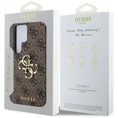 Guess Big 4G Logo Classic Logo Dėklas Samsung Galaxy S25 Ultra Rudas 7