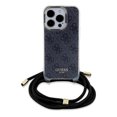 Dėklas Guess Crossbody Cord 4G Print case for iPhone 15 Pro - Juodas 1