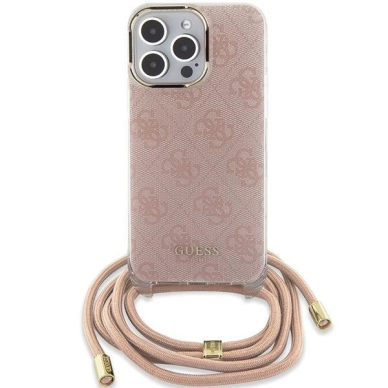 Dėklas Guess Crossbody Cord 4G Print case for iPhone 15 Pro - Rožinis 1