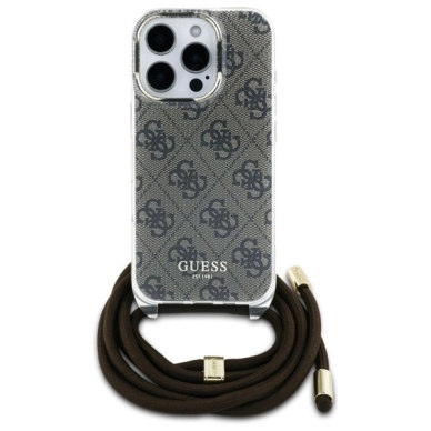 Dėklas Guess Crossbody Cord 4G Print  iPhone 16 Pro - Rudas 1