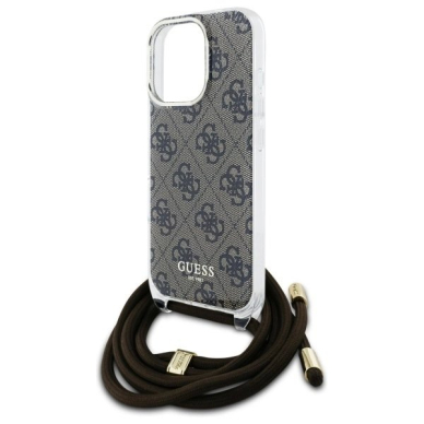 Dėklas Guess Crossbody Cord 4G Print  iPhone 16 Pro - Rudas 4