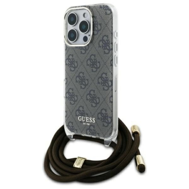 Dėklas Guess Crossbody Cord 4G Print  iPhone 16 Pro - Rudas