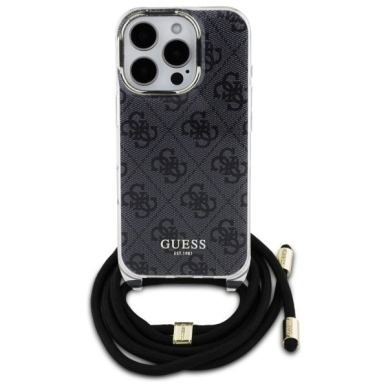 Dėklas Guess Crossbody Cord 4G Print  iPhone 16 Pro Max - Juodas 1