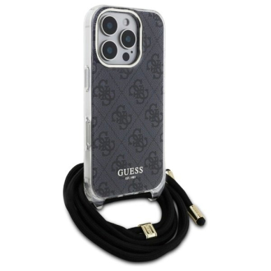 Dėklas Guess Crossbody Cord 4G Print  iPhone 16 Pro Max - Juodas 2