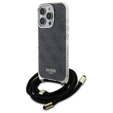 Dėklas Guess Crossbody Cord 4G Print  iPhone 16 Pro Max - Juodas