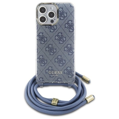 Dėklas Guess Crossbody Cord 4G Print  iPhone 16 Pro Max - Mėlynas 1